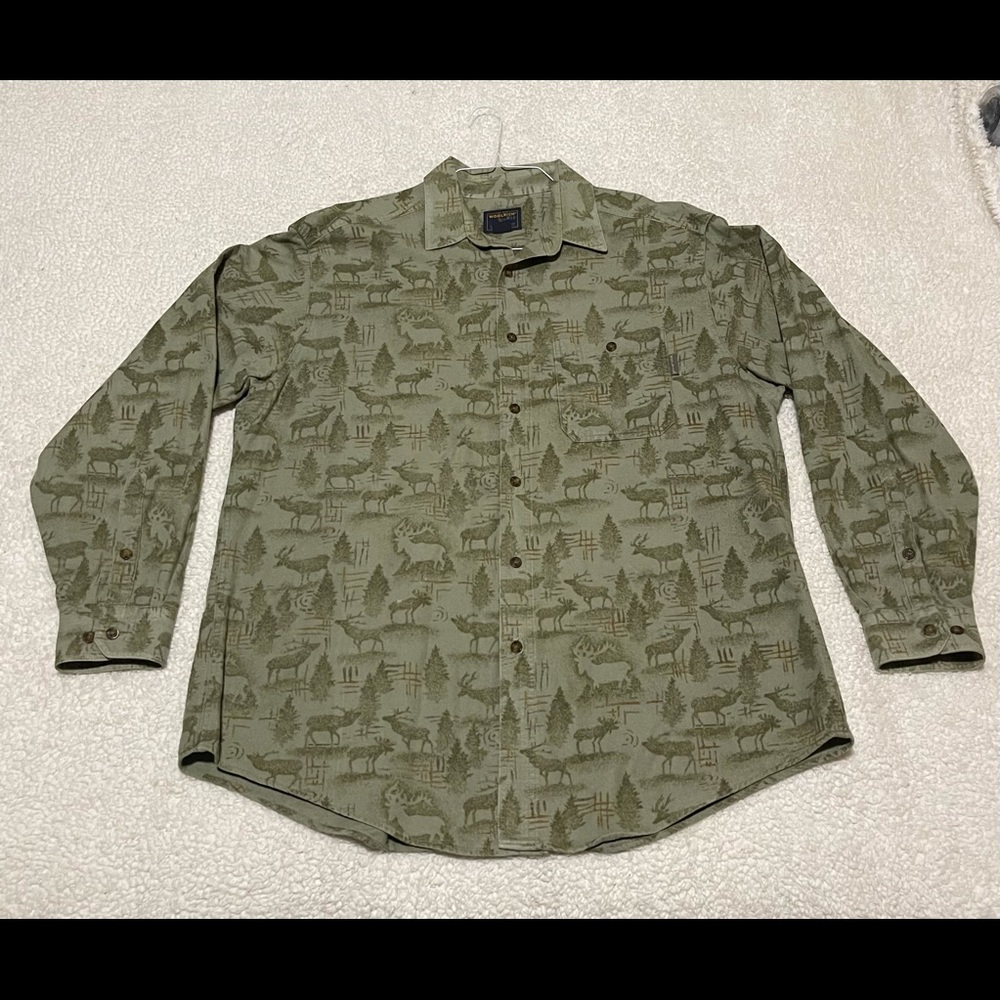 Vintage Woolrich Elk Hunting Button Flannel Men XL